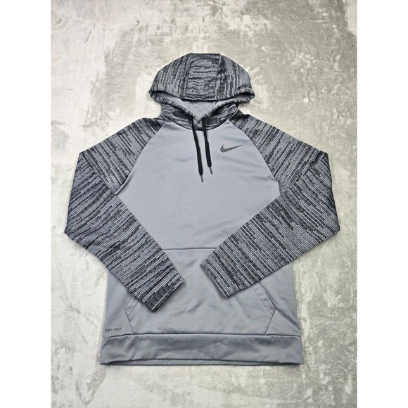 Nike Other - Nike Thermal Dri-Fit Hoodie Sweatshirt Gray Mens M Spell Out on Sleeves